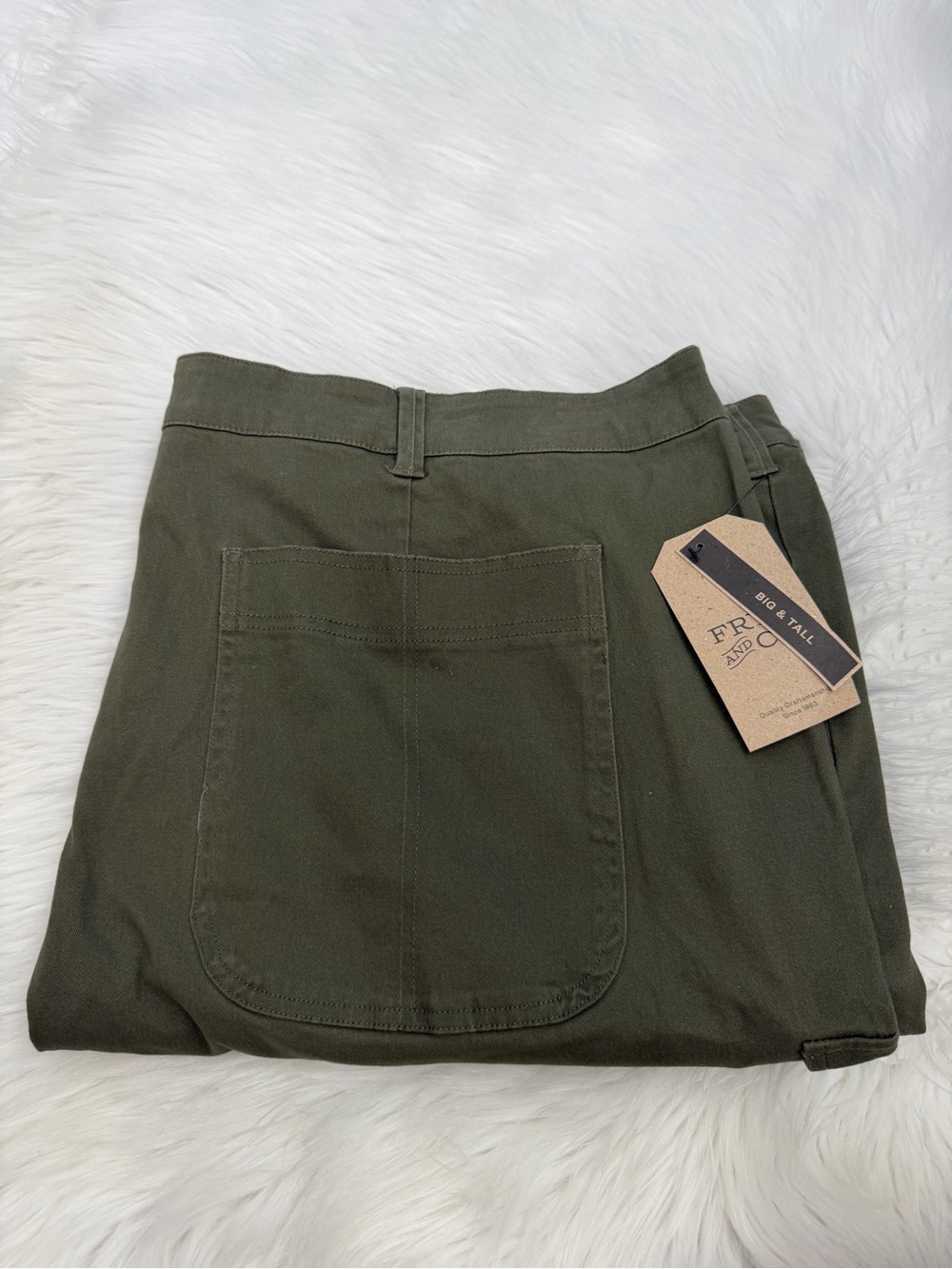 Frye and Co Grapeleaf Green Utility Pants Sz Big & Tall 48 x 32